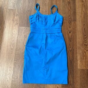 Calvin Klein Blue Pintuck Spaghetti Strap Dress - Size 10
